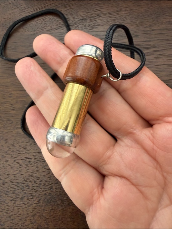 Other - Vintage wood and brass mini kaleidoscope pendant necklace